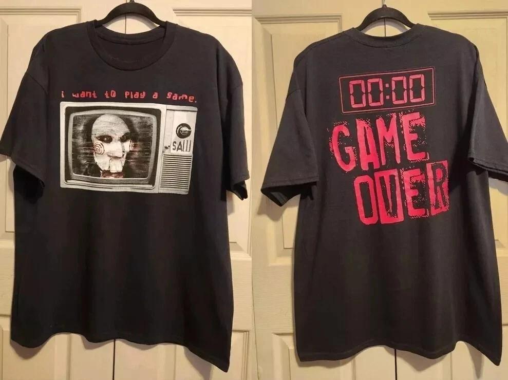 Saw Movie Game Over Black 2 Side Cotton T-shirt Unisex S-5XL 3XL