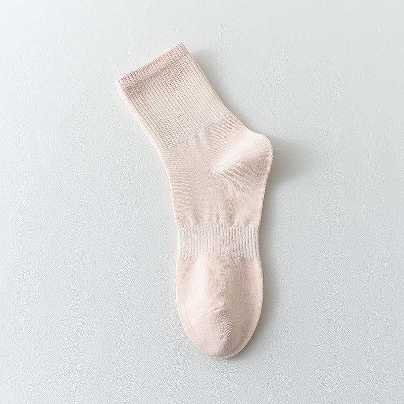 

Women s Spring and Autumn Pure Cotton 7A Antibacterial and Deodorizing Mid Calf Sports Socks 1 pair светло-розовый