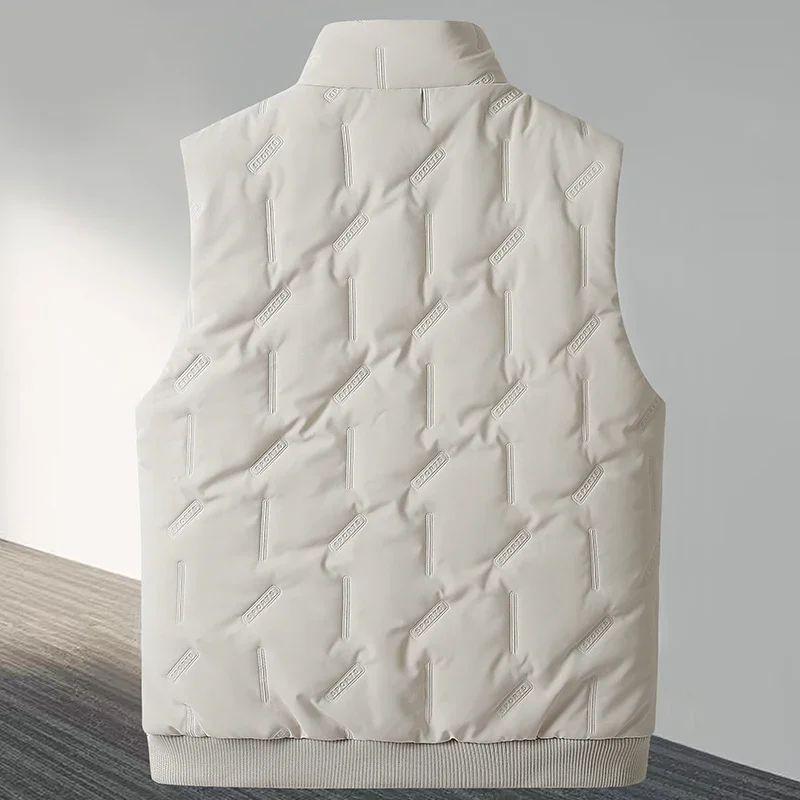 Large Size Men's Winter Vest Fur Fleece-Lined Warm Sleeveless Jacket Male Thicke Cotton Padded Casual White Big Plus Work