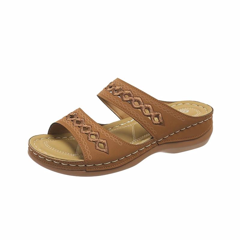 2024 Summer Women Wedge Sandals Premium Orthopedic Open Toe Sandals Vintage Anti-slip  Casual Female Platform Retro Shoes