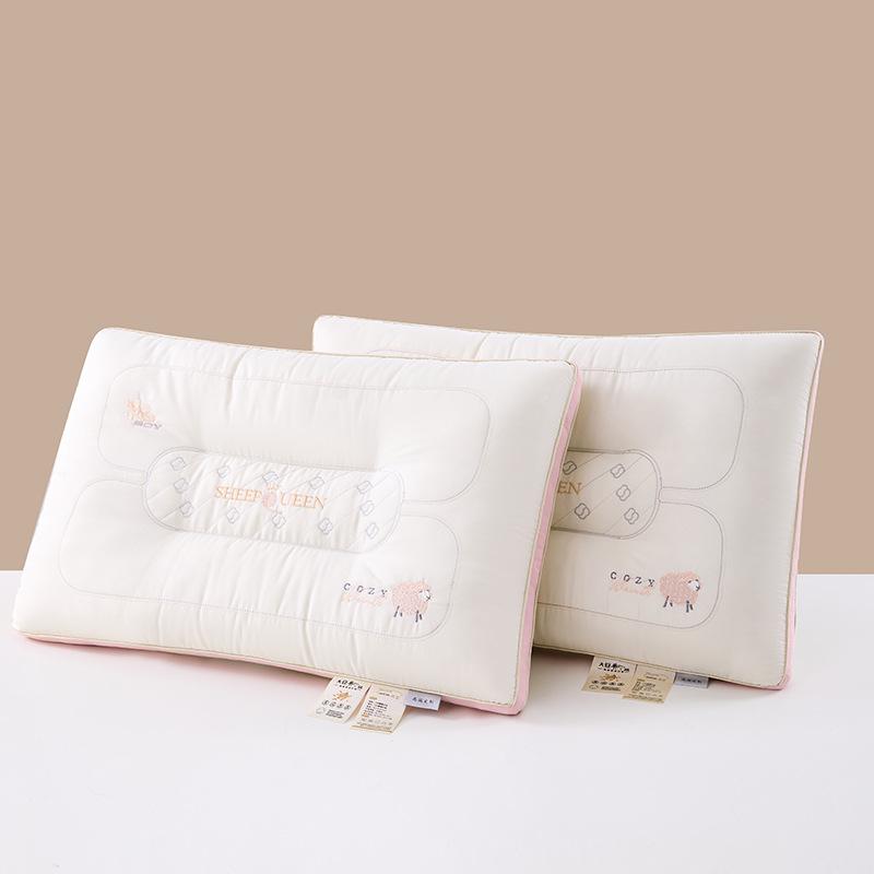 Soy Protein Fiber Neck Protection Pillow for Adults and Students - Home and Hotel Use