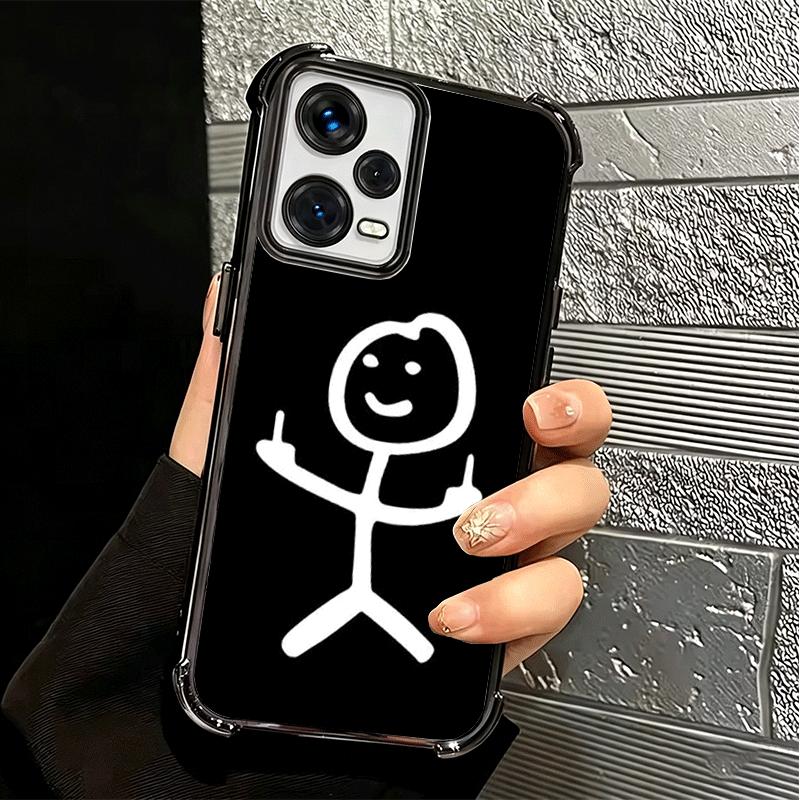 Funny Stickman Matchman Plating Phone Case For Xiaomi Redmi Note 14 15 Pro Plus 13 12 11 11S 11T 10 9S 9 5G Anti-Fall Airabag Co