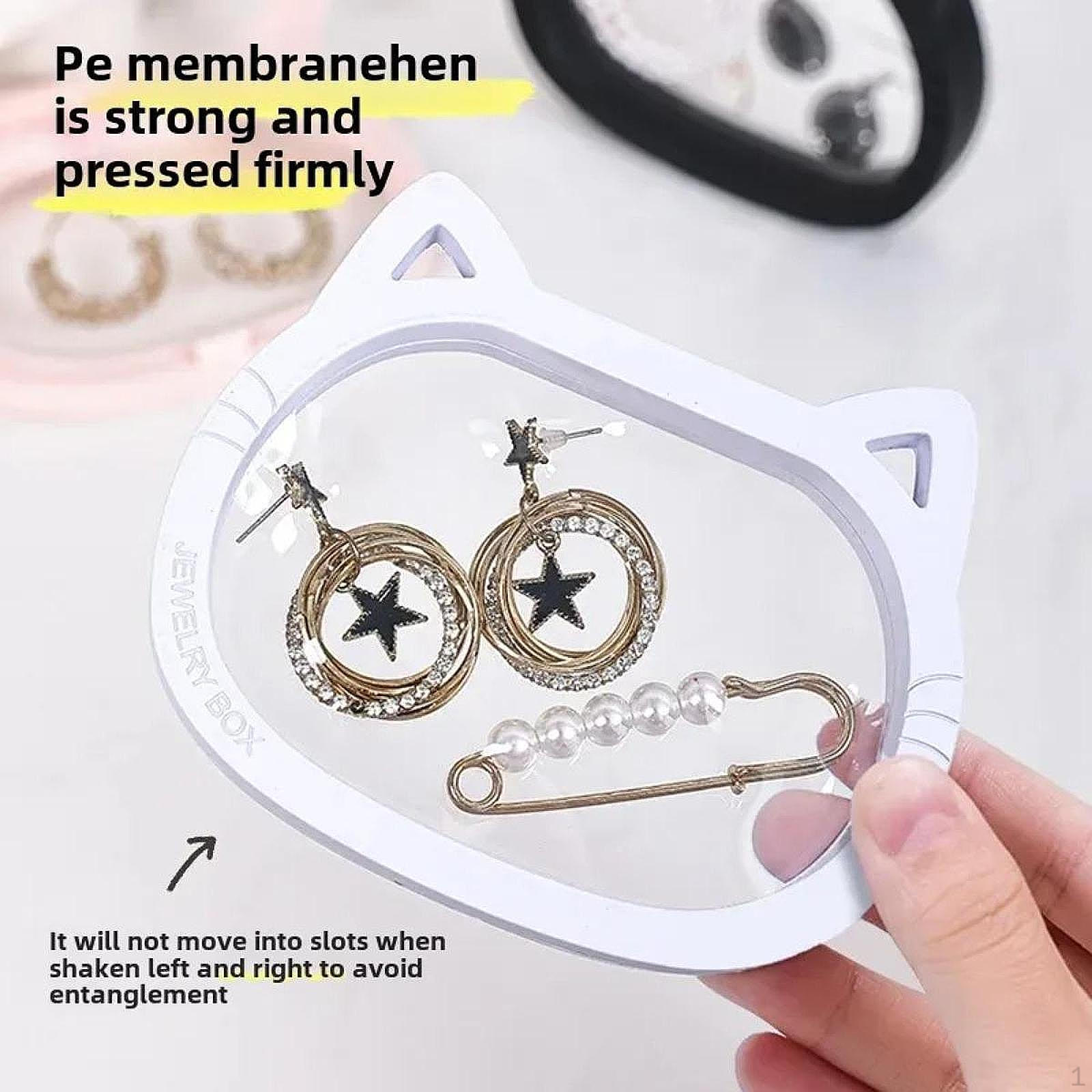 

Витрина для ювелирных изделий, коробка для хранения, практичный прозрачный органайзер, держатель для ювелирных изделий для запонок белый