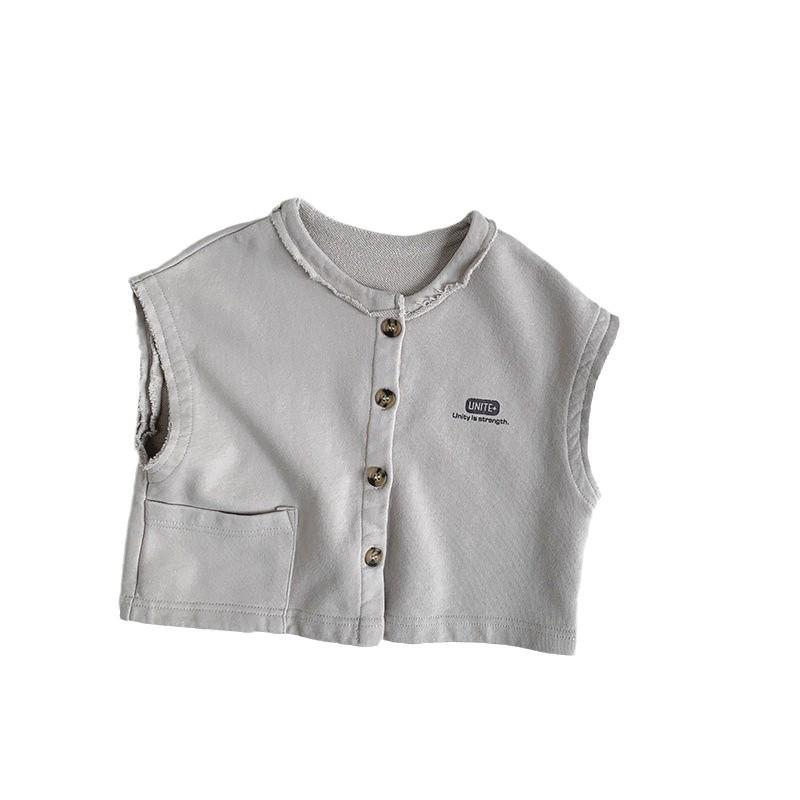 Jianchao Kids' 2025 Spring Korean Style Sleeveless Vest for Boys and Girls, Ages 3-5