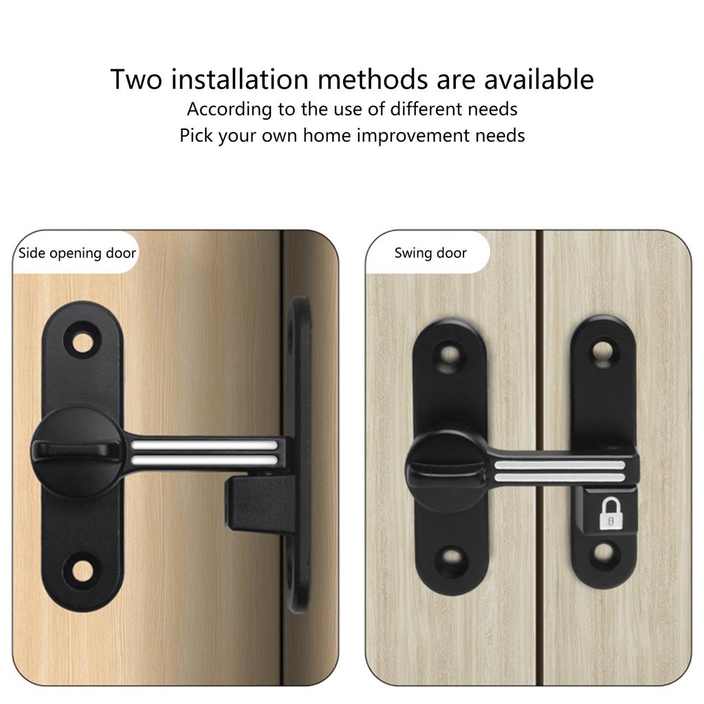 90/180 Degree Barn Door Lock Zinc Alloy Flip Safety Door Lock Antitheft Buckle Door Bolt Safety Sliding Barn Door Lock