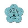 AEE4-56Pcs Handmade Leather Labels,Handmade Leather Labels For Crochet,Colorful Leather Labels For Handmade Items Knit DIY