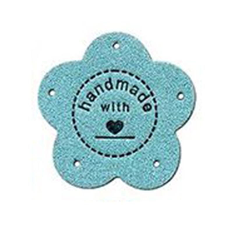 AEE4-56Pcs Handmade Leather Labels,Handmade Leather Labels For Crochet,Colorful Leather Labels For Handmade Items Knit DIY