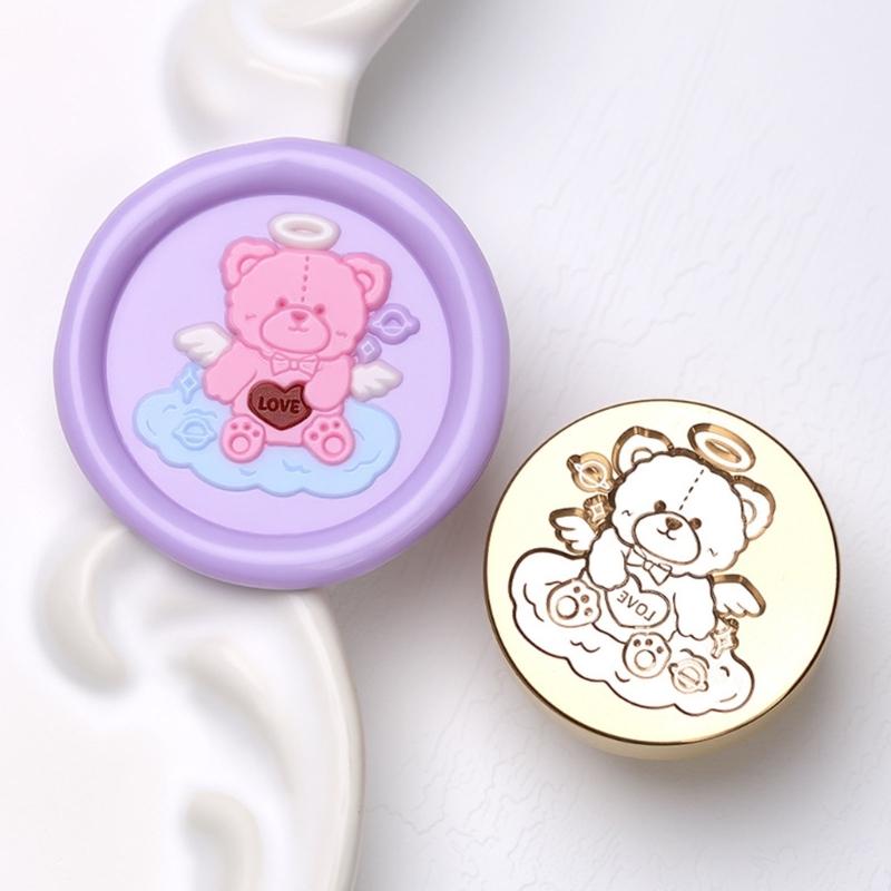 Vintage Seal Stamp Head Small Bear Animal Seal Stamp for Seal Envelope Card Party Invitation Packaging Christmas Wedding