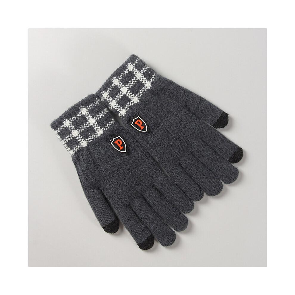 Gants d'hiver pour hommes Écran tactile Gants tricotés Conduite extérieure Mitaines tactiles Plaid vintage Unisexes Gant chaud Polaire Épais