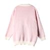 Autumn and winter new loose contrasting letter jacquard round neck long sleeved knitted pullover top sweater 3527 KTB