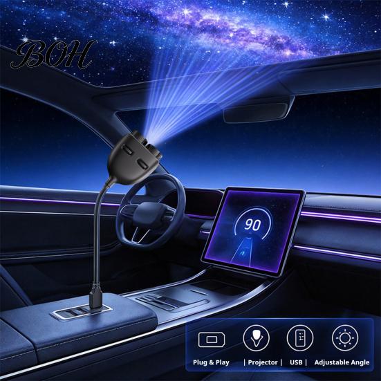 Flexible Head Starlight for Kids Room Car Roof Star Night Lights, Starry Sky Projector Light, Interior Ambient, Plug-and-Play USB Light Decorative