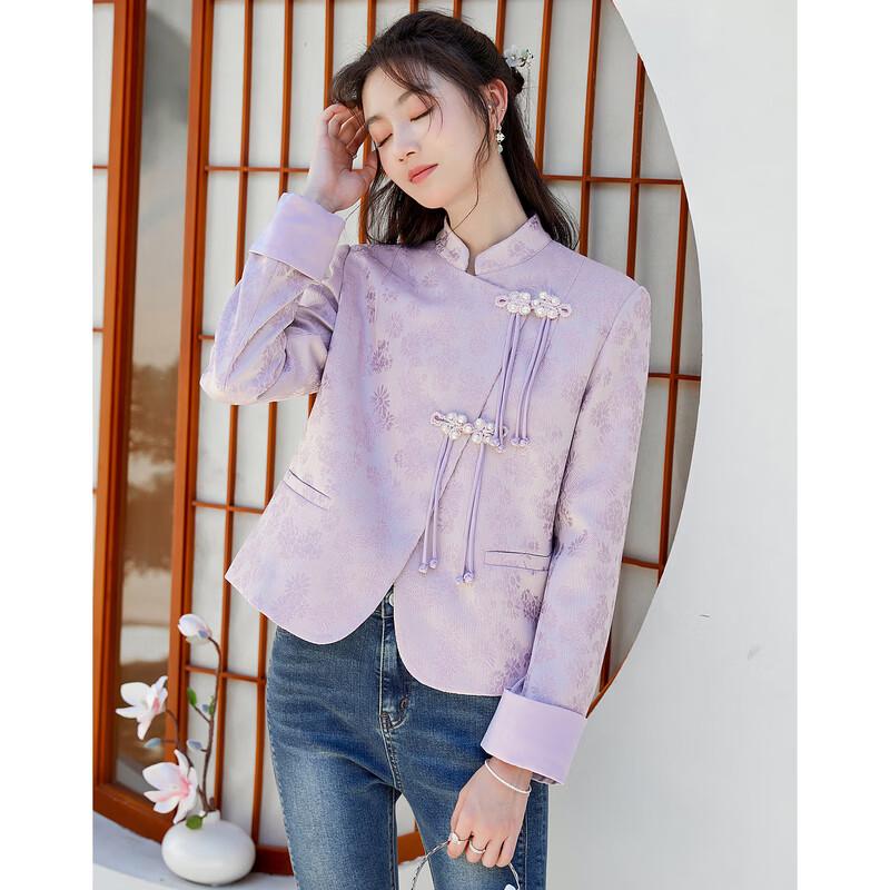 New Chinese Style Floral Button Coat