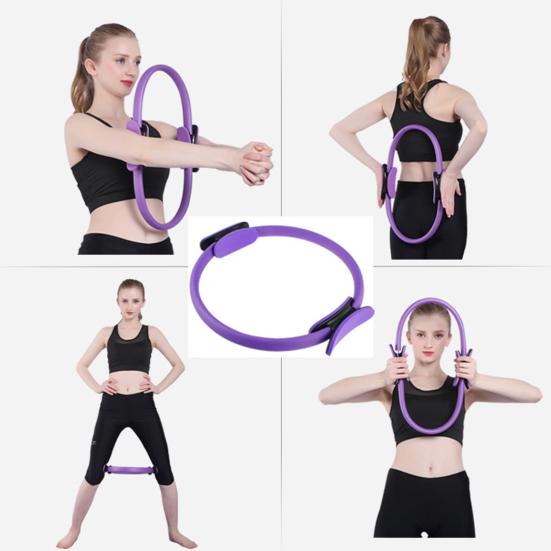 Pilates Ring Anti-slip Handle Pelvic Floor Muscle Trainer Thigh Workout Toner Elastic Resistance Band Pilates Circle Home Gym Fitness Equipment