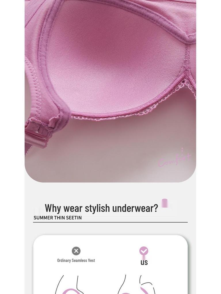 Wire-Free Uplift Bra: Anti-Spillage Minimizer for Large Busts - Comfortable Side Support for Autumn/Winter