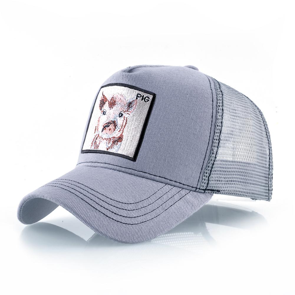 Snapback Baseball Cap For Men And Women Outdoor Mesh Visor Caps Unisex Hip Hop Trucker Bone Casquette With Pig Embroidery Patch