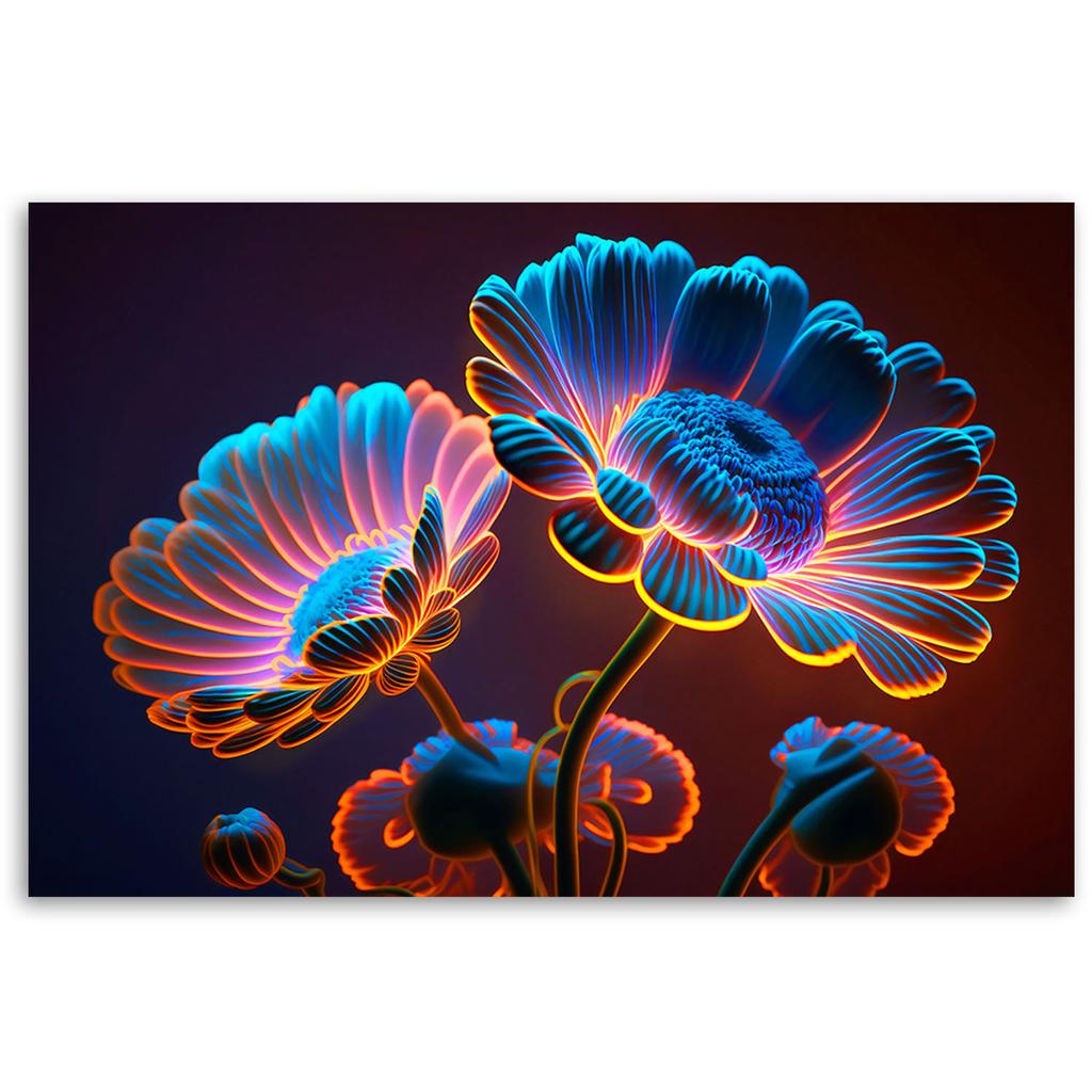 Canvas print, Neon flowers