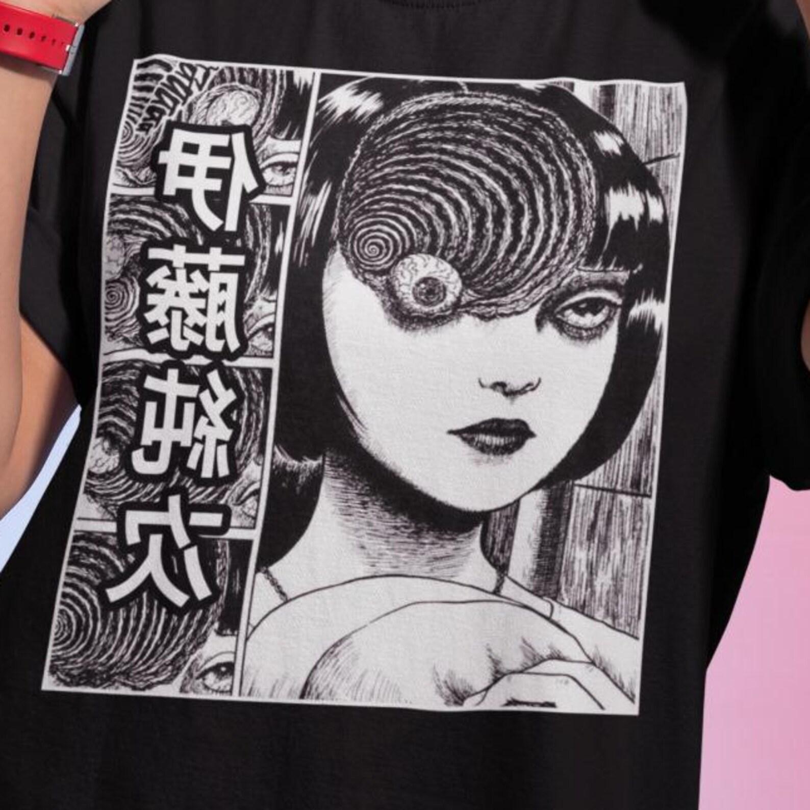 Creepy Girl Anime T-Shirt, Unisex Horror Manga Tee, Gothic Anime Tee, Dark Manga Shirt, Inactive Manga Shirt 4XL
