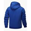 Men's Comfortable Lined Hooded Jacket - Casual Solid Color Blue Zipper with Drawstring Hoodie, Zipper Pocket and Button Front, Soft Texture Clothing
