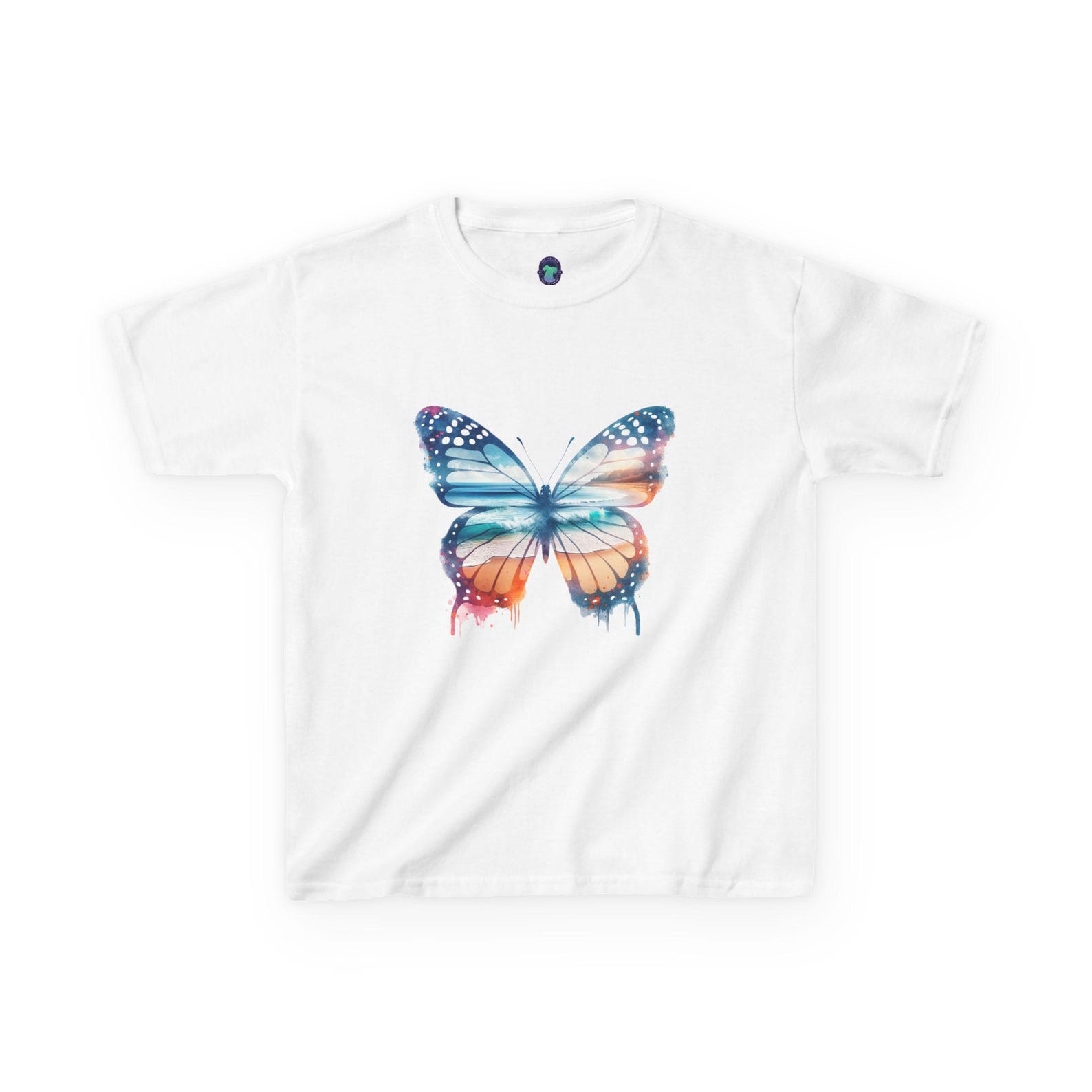 Colorful Butterfly Kids Tee, Summer Outfit, Gift for Kids, Birthday Present, Soft Cotton Top, Butterfly Tee, Fun T-Shirt 100