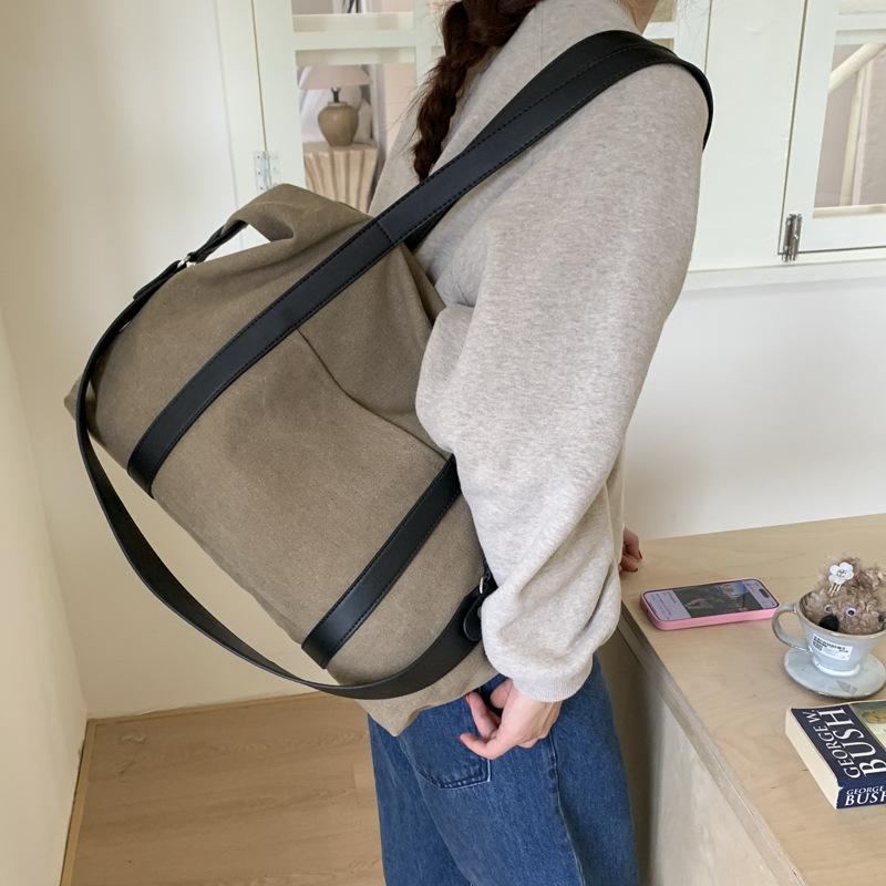 Canvas Duffel Bag Women's Large Capacity Tote Shoulder Bag Casual Travel Handbag