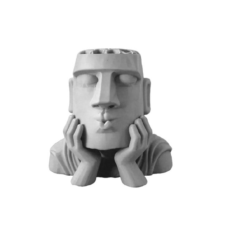 

Durability 3D Printed Resins Water Plant Basket Stone Creative Stone Sculpture Planter For Healths Plant Root