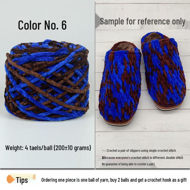 Plush Wool Yarn for Hand-Knitted Crochet Shoes & Slippers