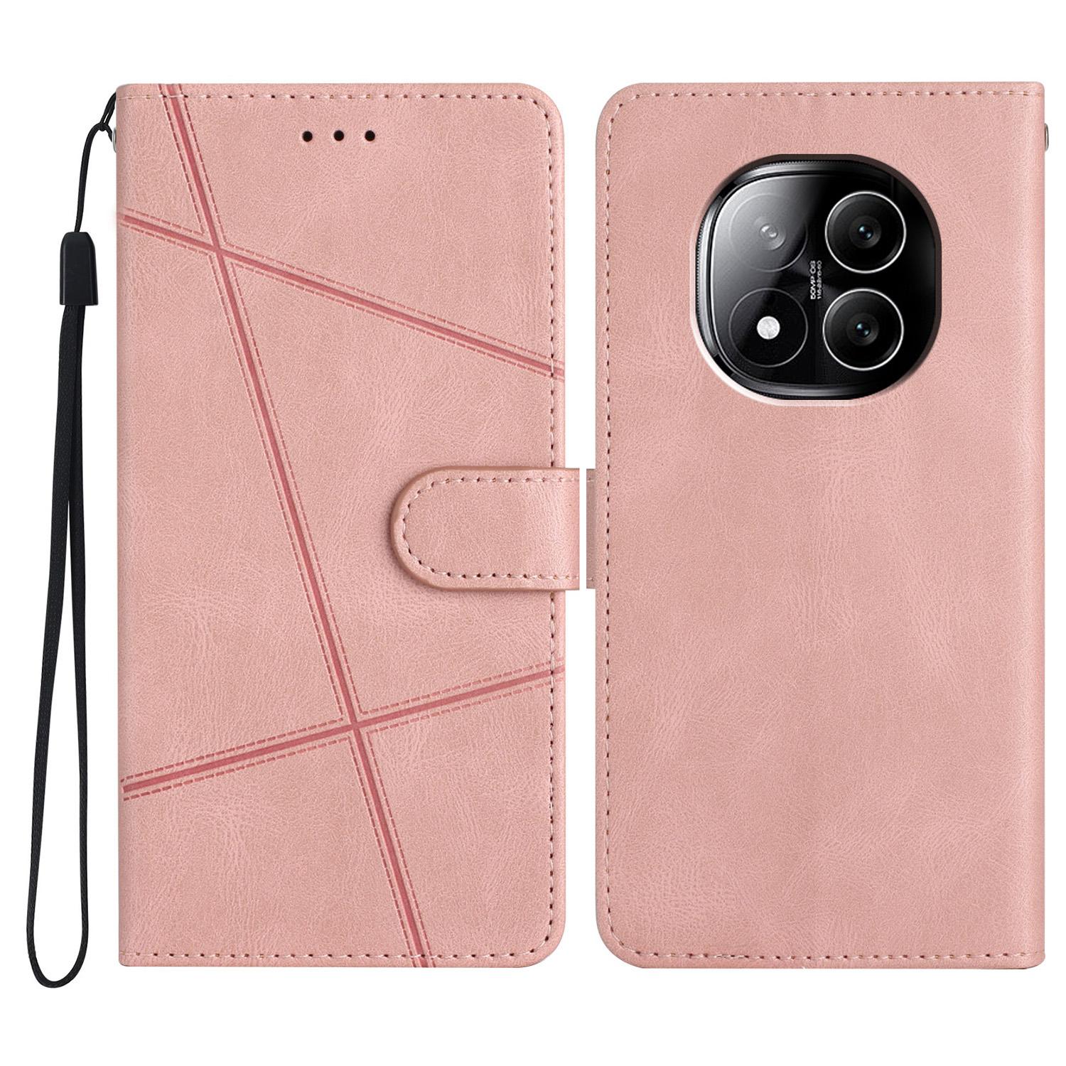 

Для Xiaomi Redmi Note 14 Pro+ 5G чехол Crazy Horse Texture PU кожаный кошелек подставка чехол для телефона Rose Gold