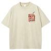Do Old Vintage Washed Denim Color Round Neck Short Sleeve T-shirt  Unisex Casual Pattern Letter Print Loose Tops
