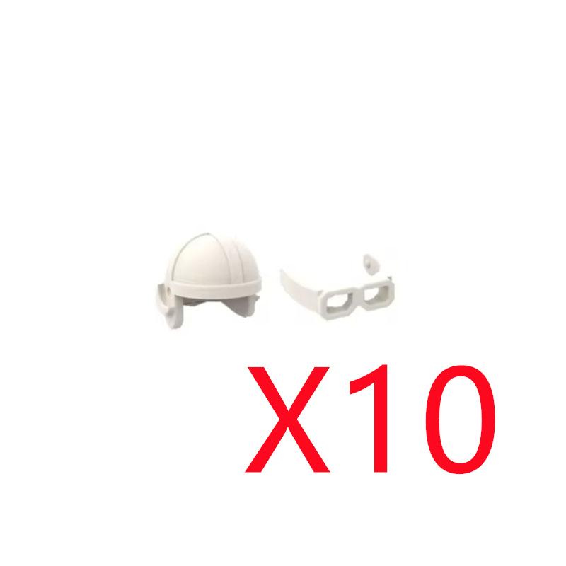 MOC Military Building Blocks Accessories Figure Soldier Ninja Helmet Toy Hat Mini Brick Scarf Mask Knee Pads Gift Toys X027
