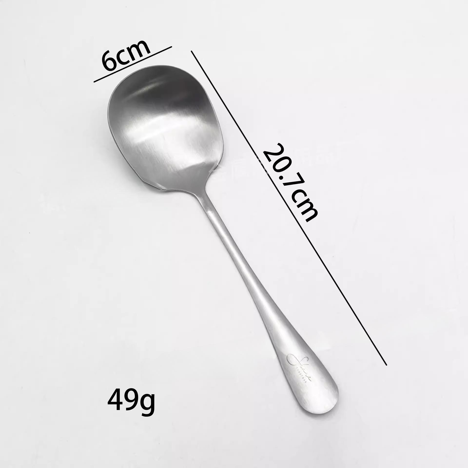 Kitchen Dinner Dish Soup Rice Western Restaurant Bar Public Spoon Large 304 Stainless Steel Round Head Buffet Serving Spoon