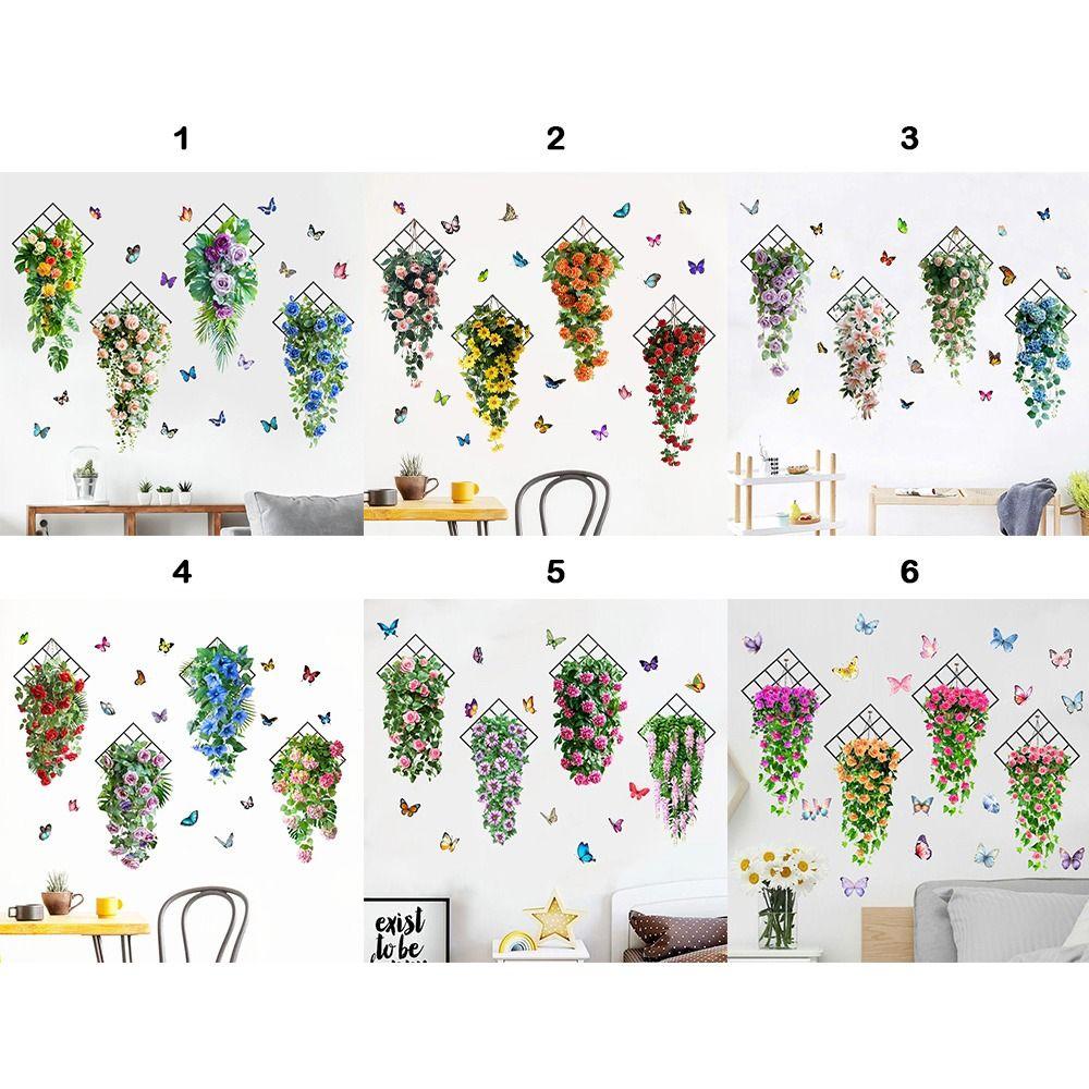 Flower & Butterfly Mural Art Multicolor Beautifual Decals Creative Wall Sticker  Background Wall
