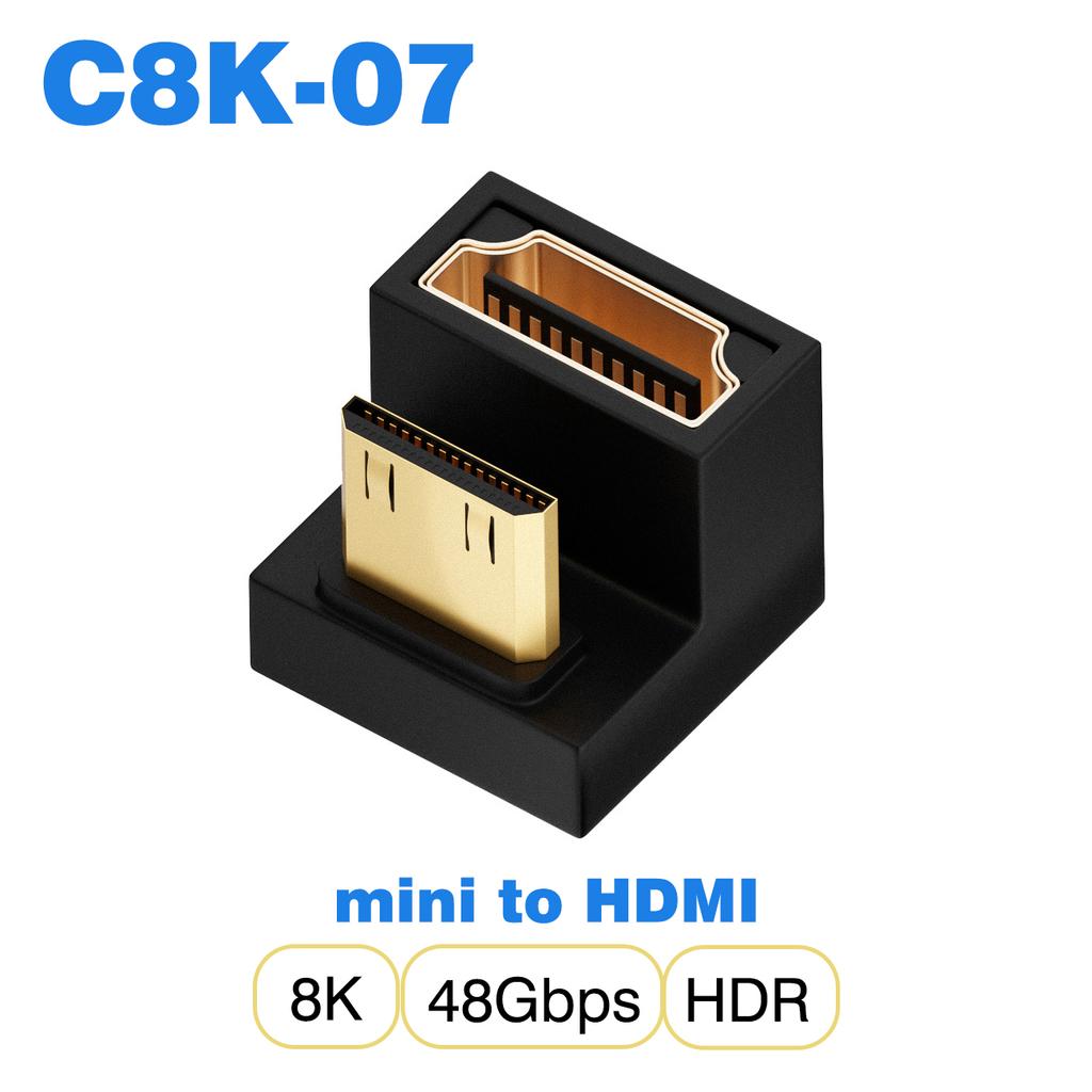 UGOURD HDMI2.1 Cable Adapter mini micro hdmi to HDMI 2.1 Converter 48Gpbs 8K60HZ 4K120HZ for HDTV Projector PS4 PS5 Laptop PC 4