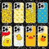 Yellow Duck Cute Phone Case For iPhone 16,15,14,13,12,11,Pro,XS,Max,Plus,Mini,SE White Candy Matte Shockproof Cover