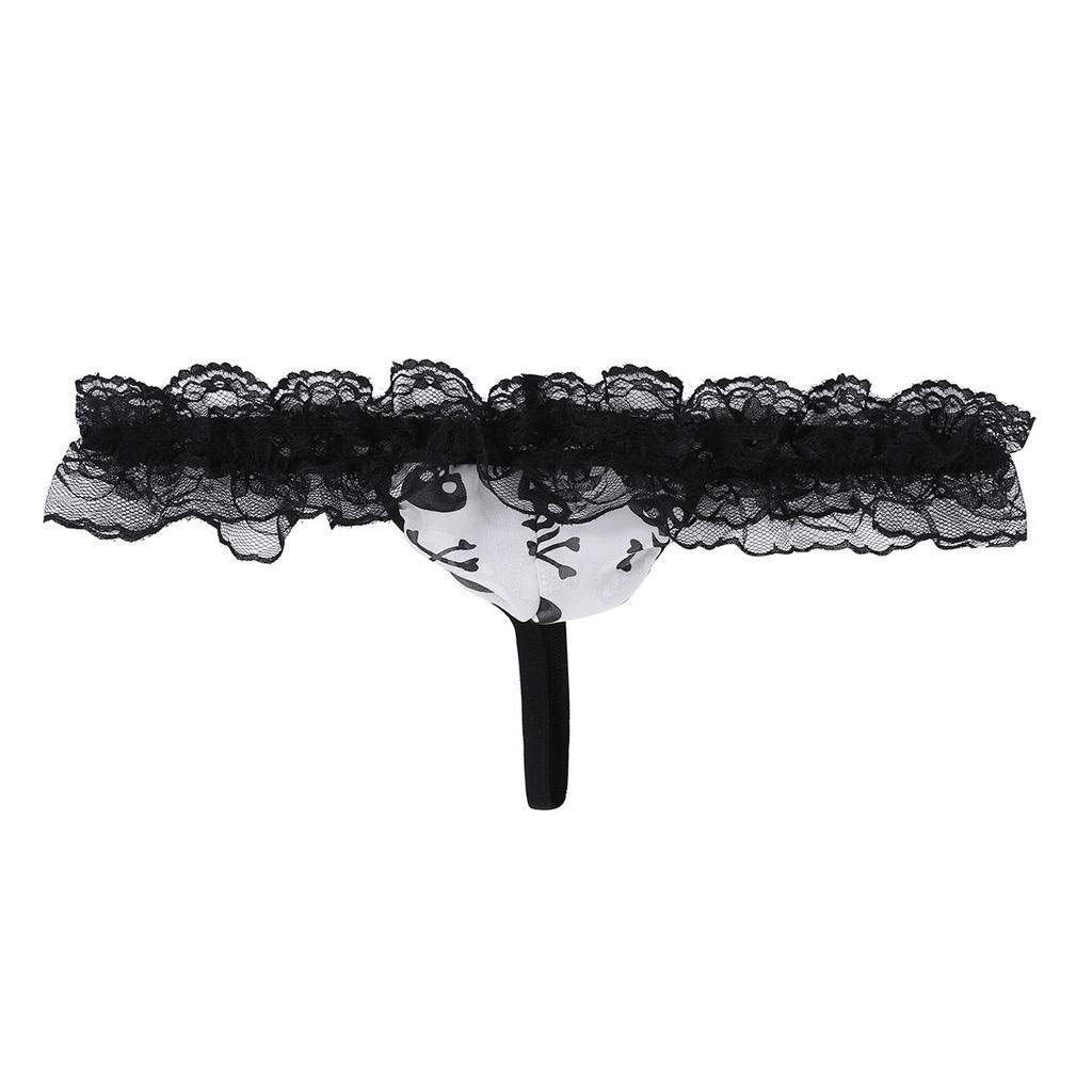 Sissy Thong Men Gay Underwear Low Rise Lace Briefs Thong Bikini