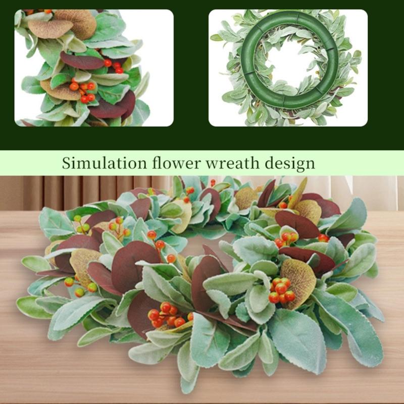 Autumn Wreath Realistic Berries Wreath Fall Decoration For Door Mantels Wall Halloween Thanksgiving Party Centerpieces