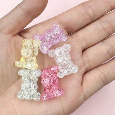 Handmade Necklace 5PCS 18.5*22.5mm Bracelet Acrylic Fashion Bursting Bear Transparent DIY Jewelry Making Accessories  Accessories