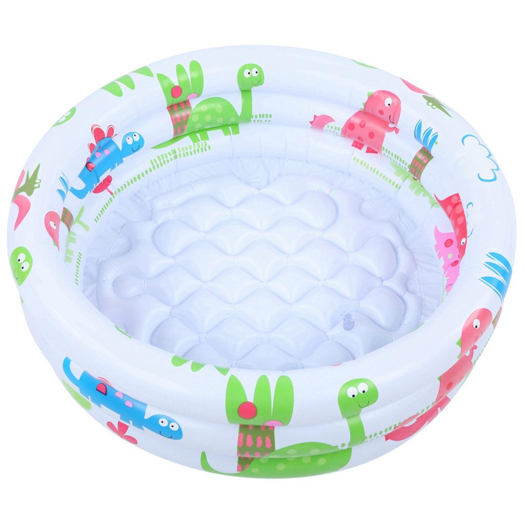 Piscina Gonfiabile Rotonda per Bambini Piccoli Portatile Gonfiabile Bambini Piccola Pompa Cartone Animato Dinosauro Piscina Interno