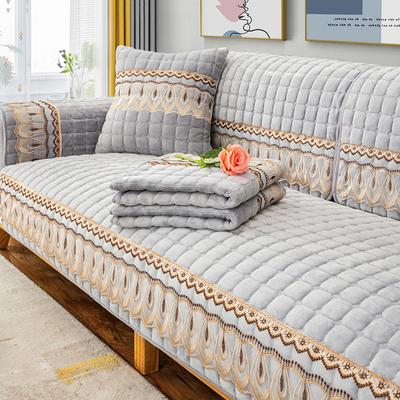 Winter Plush Sofa Cushion Modern Simple Seat Cushion Thickened Non-slip Leather Sofa Cover Winter Cover Cloth European Style