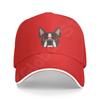 Denim-Kappe, Boston Terrier-Hund, Baseball-Dad-Cap, klassisch gewaschen, 100 % Baumwolle, verstellbar, lässig, Sport, für Unisex, Damen, Mütze