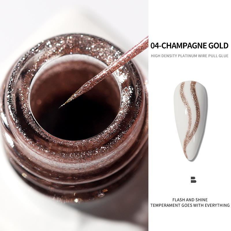 10ml Metallic Painting Gel Liner Nail Art 3D Mirror Chrome Effect Gel Silver/Gold/Rose Nail Polish Metal Painted Drawing Gel