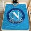 1PC Napoli Crest Custom Name Patterned Flannel Blanket Suitable For All Seasons For Home Decor Warmth And Comfort Gifts Holiday Present