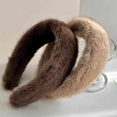 Einfarbige Breite Verdickte Haarbänder Damen Mädchen Süß Vielseitig Weich Flauschig Pelzig Haarreifen Winter Haaraccessoires Geschenke