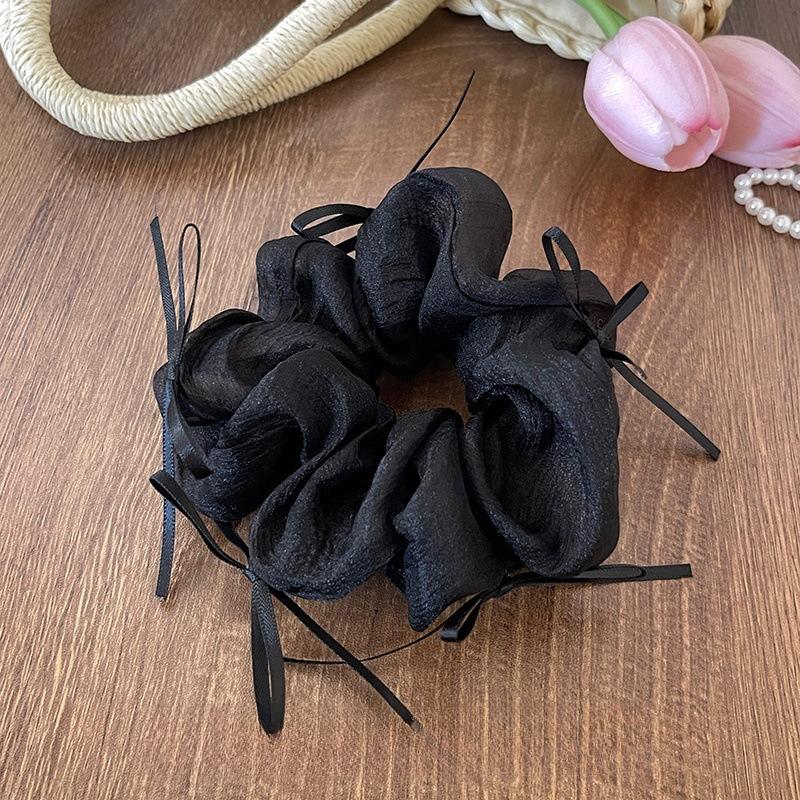 New Korean Simple Lace Mesh Hair Band for Women Sweet Bow Ribbon Rubber Band Headband Girls Daily Hair Accessories