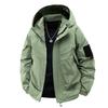 Minimalistische einfarbige Jacke Herren Frühling und Herbst Lockerer Trend Sport Outdoor Wasserdicht Lässig mit Kapuze Rushing Atmungsaktiv Arbeit Lässige Jacke