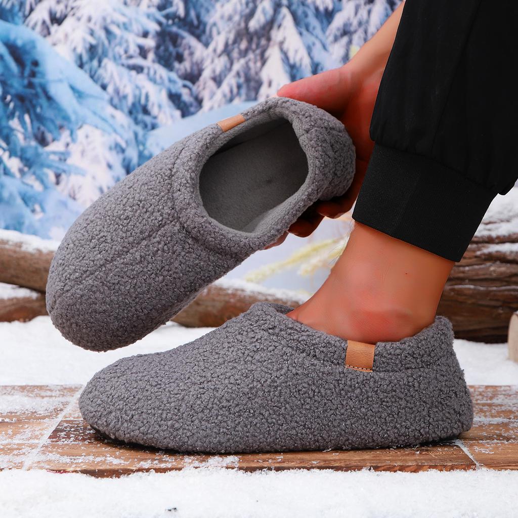 New Men Winter Slippers High Quality Soft Plush Warm Slippers for Women Non-Slip Indoor Home Footwear Comfortable Couples Shoes