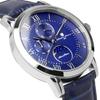 Salvatore Marra Men's Limited Edition Silver/Blue Watch, Moon Phase, Multi-Calendar, 5 ATM Water Resistance, Leather Strap, Silver/Blue, SM21106-SSBL