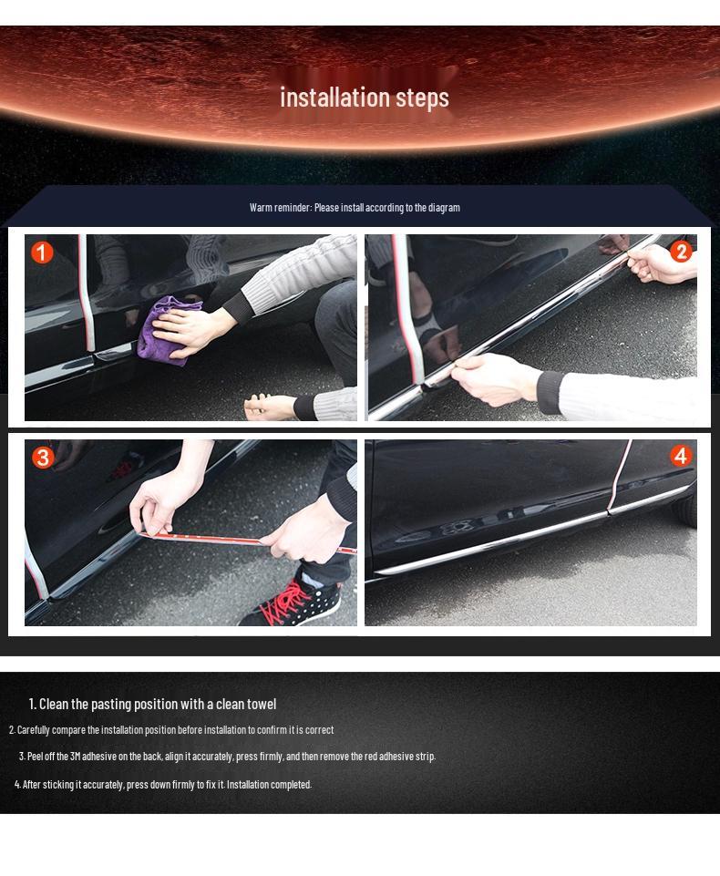 07-16 Honda CRV Door Edge & Body Trim: ABS Chrome Anti-Collision Strip