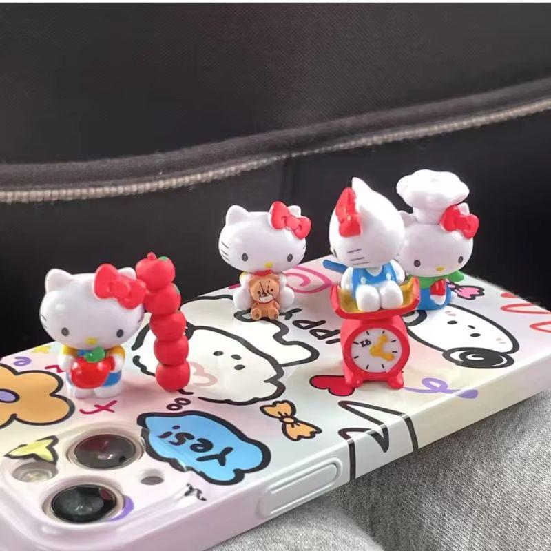 Kt Cat Apple Chef Dress Up Gachapon Doll Present Plaything Model Anime Figure Collection Accessories Birthday Surprise Gifts For Girls