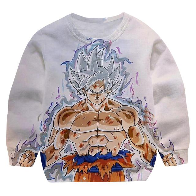 

2025 Дитячі толстовки з круглим вирізом Dragon Ball Z Goku Супер Крутий принт Хараджуку 3D-друк Пуловер для хлопчиків та дівчаток Дитячий одяг Довгий рукав 5-6 Years