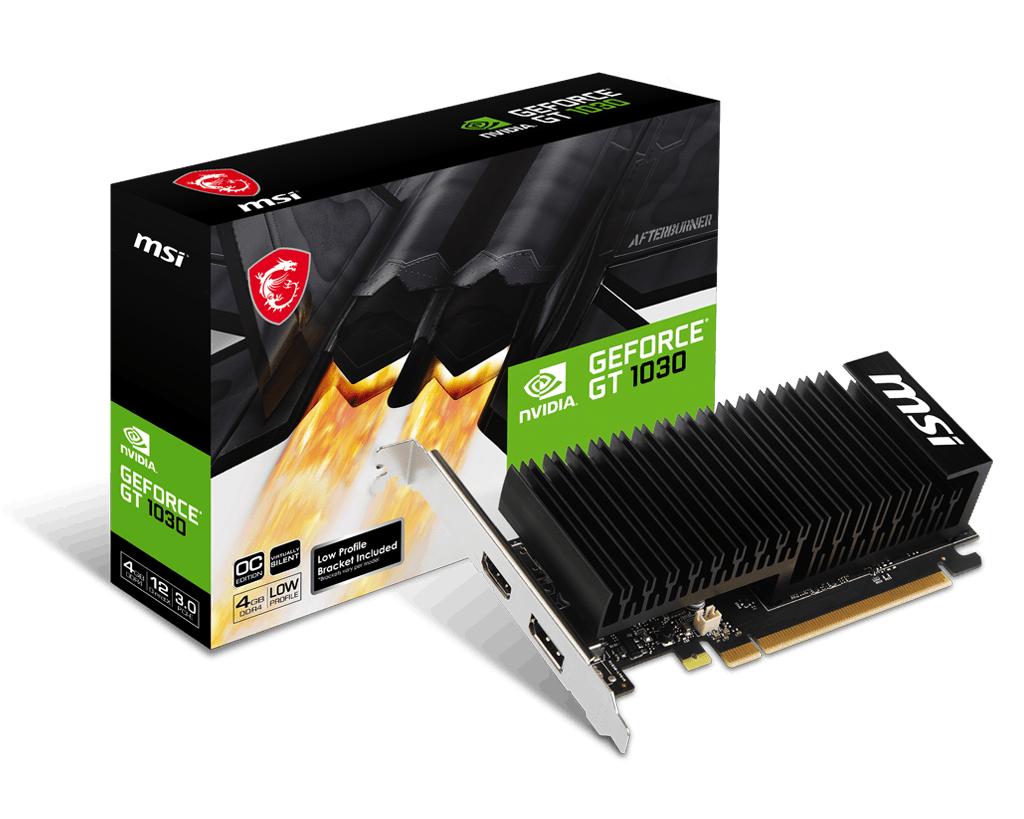 Geforce Gt 1030 4Ghd4 Lp Oc | Nvidia | 4Gb | Geforce Gt 1030 | Ddr4 | Cantidad de Puertos Hdmi 1 | Pci Express 3.0 X16 (Usa X4)